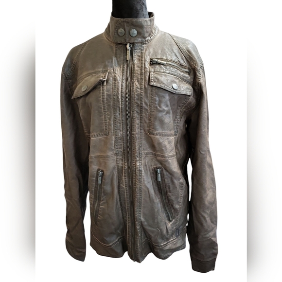 Jeans By Buffalo Jacket Small Men's Brown Leather Jacket - Picture 6 of 12